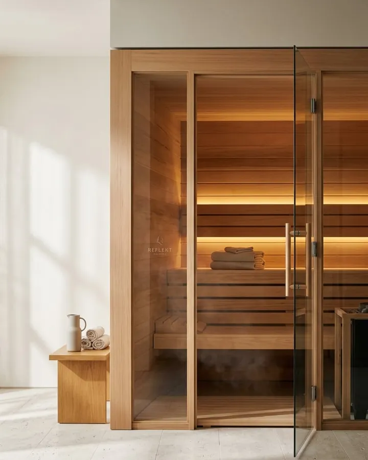 Sauna at Reflekt Wellness, Westgate Auckland