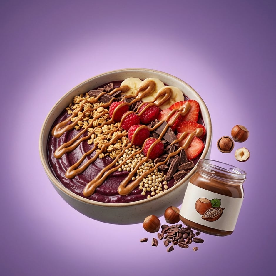 Hazelnut açaí bowl